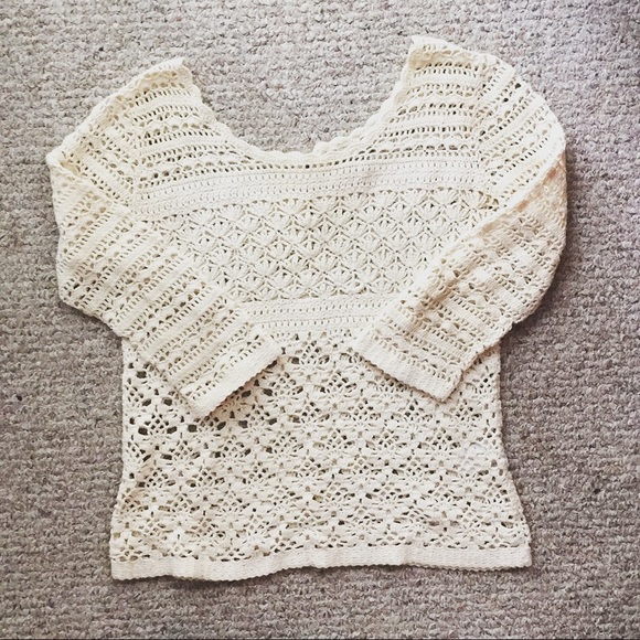 Lucky Brand Crochet White Top . 100% Cotton. - Picture 1 of 7